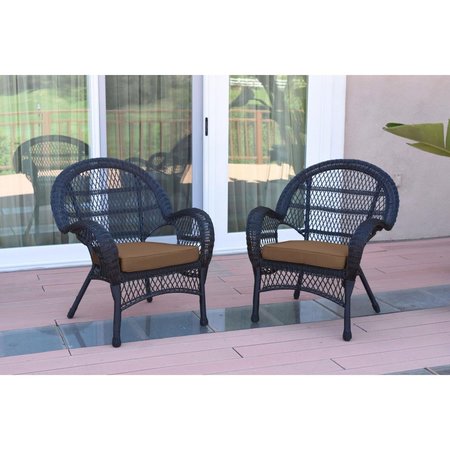 PROPATION W00211-C-2-FS007 Santa Maria Black Wicker Chair with Brown Cushion PR1081430